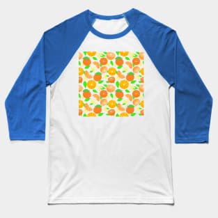 Orange fruit pattern - blue Baseball T-Shirt